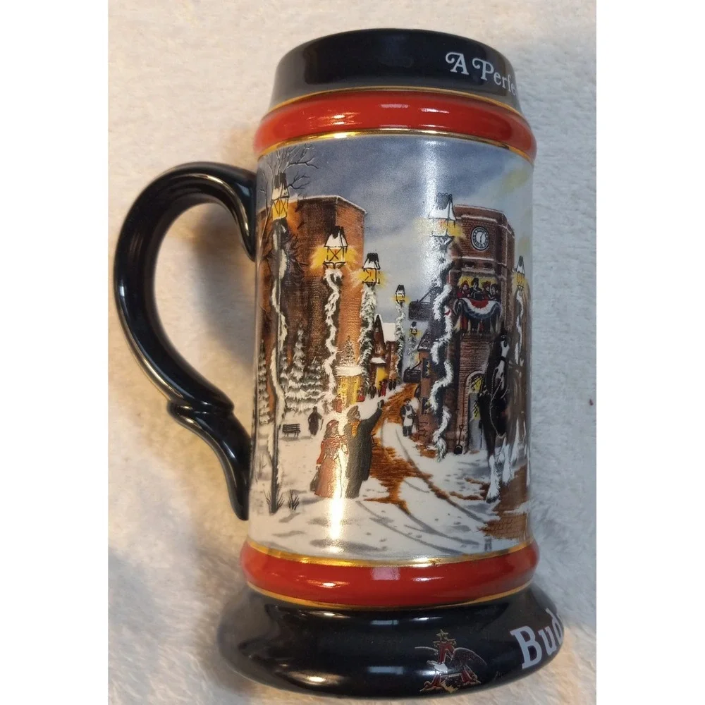 1992 Budweiser Beer Stein Collector's Series Holiday Christmas Anheuser Busch